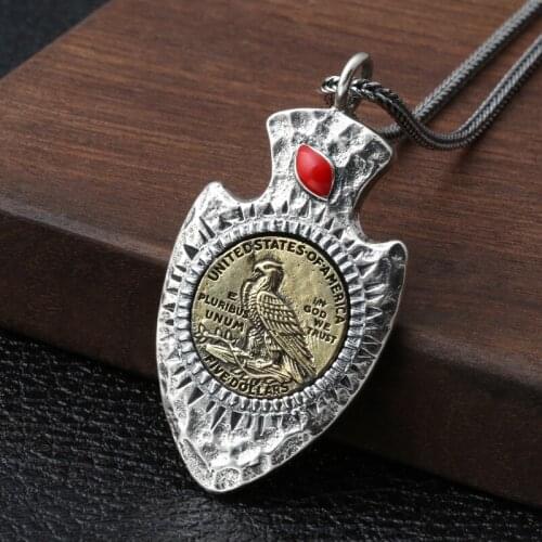 New Thai silver restoring ancient ways Indian chief totem thunderbird personality of men and women style pendant