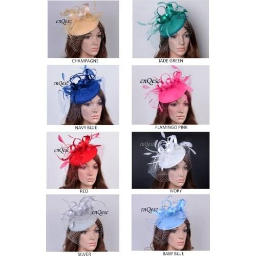 Wholesale headband party fascinator/felt fascinator/sinamay fascinator with birdcage veilng satin loop,feathers.FREE SHIPPING
