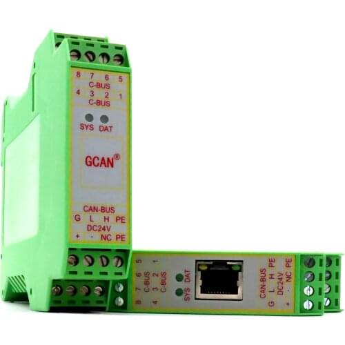 Industrial grade Modbus RTU to CAN bus converter with DIN rail GCAN-204 used for serial and CAN-Bus connection