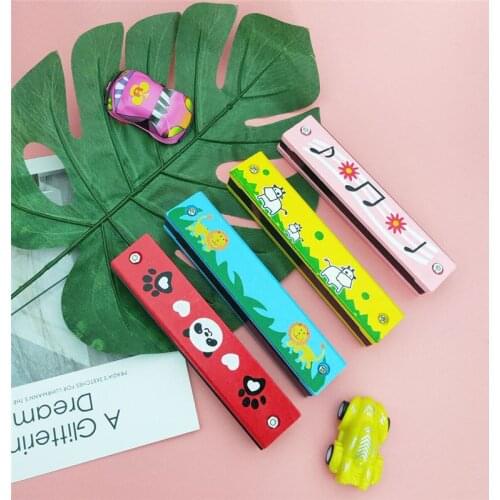 Professional 16 Hole Harmonica for Beginners 5 Inches Wooden Educational Baby Kids Children Harmonica Toys Musical Instrument