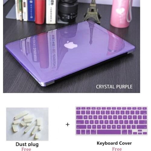 Crystal Laptop Hard Shell Case Keyboard Cover+Dust Pulg For Apple Macbook Pro Retina Touch Bar& Touch ID Air 11 12 13 15 16 inch