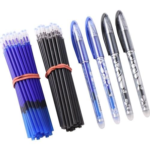 0.5mm Gel Pen Erasable Washable Handle Erasable Pen Blue Black Ink Students Stationery Office Writing Gift Gel Pen 42 Pcs/set