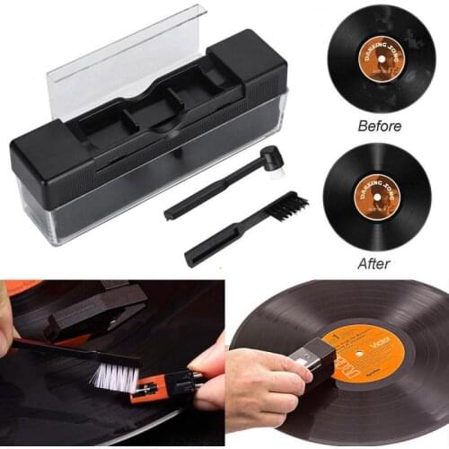 1 Set Carbon Fiber Velvet Anti Static Cleaning Brush For LP Vinyl Records Tools Vinyl Record Cleaning Brush Set Stylus Velvet