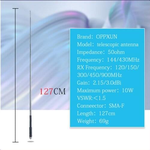 1020 VHF telescopic antenna for baofeng UV5R uv82 long length 127 CM adual band walkie talkie amateur antenna NA773