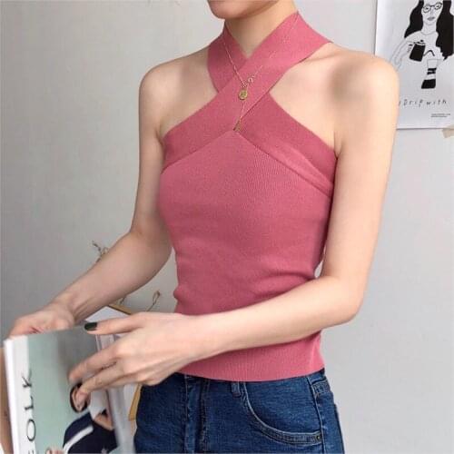 5 Colors Summer Women V-Neck Slim Stretchy Tank Tops Girl Sleeveless Short Solid T-Shirt Camis Tees Top For Girls Wholesale