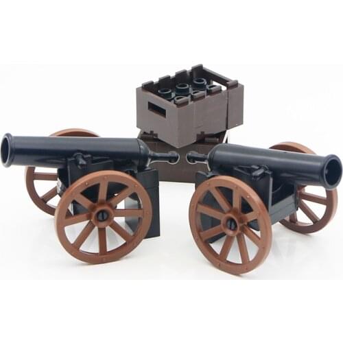 Military Medieval Cannon Building Blocks Weapons Accessories Sandbag Soldiers Figure Parts Army Assemble Bricks DIY Toys