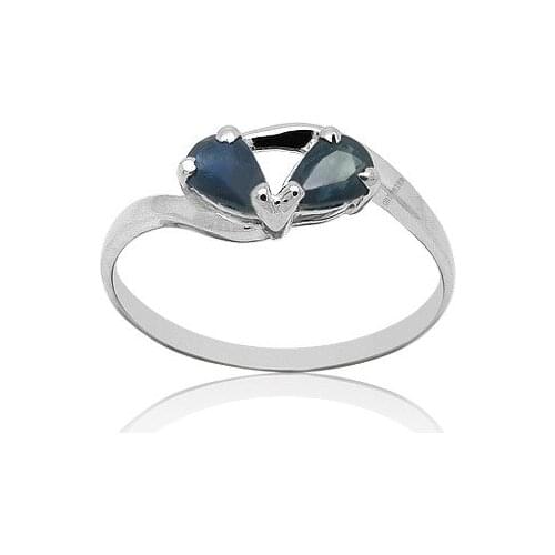 CoLife Jewelry 100% Natural Sapphire Silver Ring for Daily Wear 3mm*5mm Sapphire Silver Ring 925 Silver Sapphire Jewelry