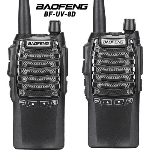 2pcs Baofeng UV-8d Handy Walkie Talkie Dual PTT UHF 2800mAh Long Standby Portable Ham Radio 8W 128 Channels Two Way Radio