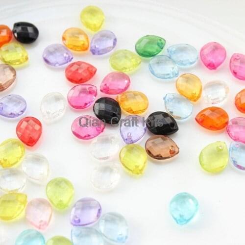 2000pcs 10*8mm Faceted Acrylic Teardrop Beads glitter mixed colors iridescent