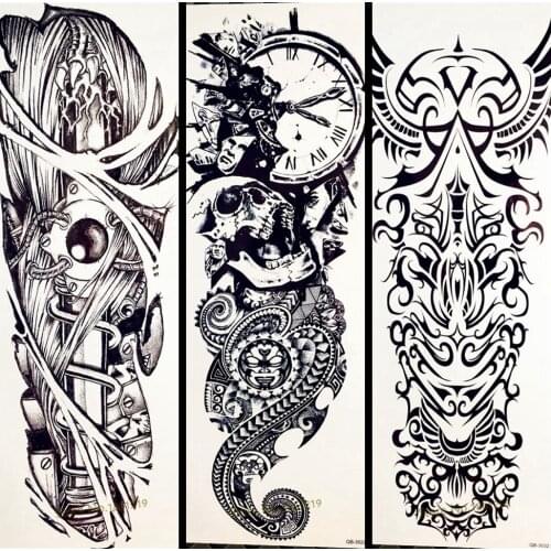25 Design Men Women Large Flower Arm Temporary Tattoo Sticker GQB-032 Fake Water Transfer Tattoo Body Shoulder Art Totem Armband