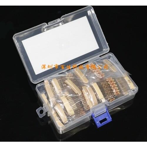 400pcs Boxed 16 kinds specifications × 25Pcs 1/2W 10R - 1M 0.5W Ring Carbon Film Resistor Pack
