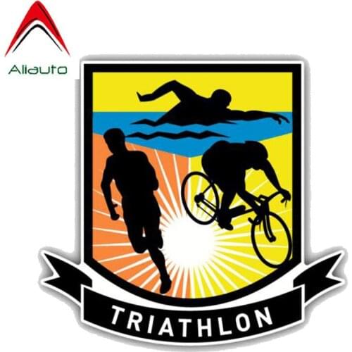 Aliauto High Quality Triathlon Sport Logo PVC Reflective Cartoon Car Sticker Automobile Motorcycles Accessories,12cm*11cm