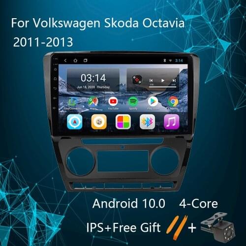 Android 10 Car Radio for Volkswagen Skoda Octavia 2 A5 2011-2013 Multimedia Video Player Navigation GPS 2 Din Stereo DVD Carplay