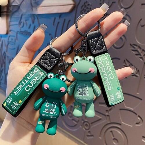 Cute Cartoon Animal kawaii Car Keychain Female Style Handbag Pendant Kawaii Graffiti Frog Key Chain Creative Simplicity Gift