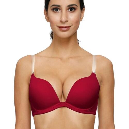 New Sexy Bra For Women Low Cut Criss Cross Magic Convertible Bandage Underwire Padded Push Up Bras Invisible Adjusted A B C D E