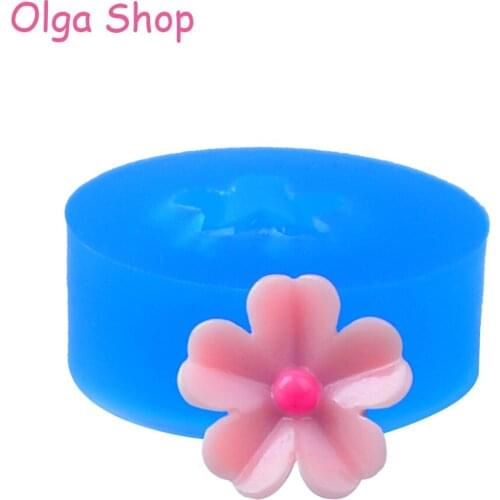 HYL174 Cute Flower Silicone Mold Cake Decorating Sugarcraft Polymer Clay Candy Soap Clay Candles Wax Flexible Molds 16mm