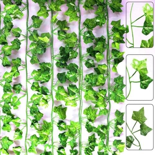 200cm Artificial plants Creeper green leaf Ivy vine For Home Wedding Decora wholesale diy Hanging Garland Artificial Flowers