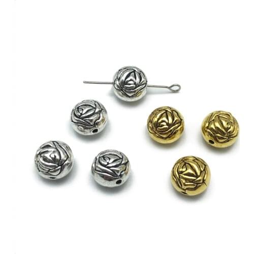 10mm/7mm rose Flowers round beads for fashion jewelry making DIY handmade bracelet necklace accessories