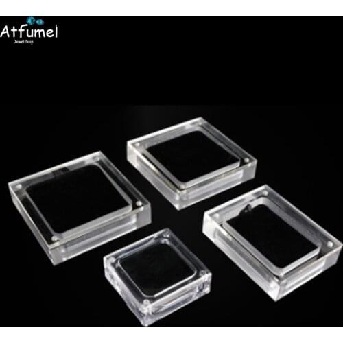 Quality Acrylic Diamond Jewelry Storage Box Transperant Magnet Lid Bracelet Pendant Ring Earring Display Case Gem Stone Box