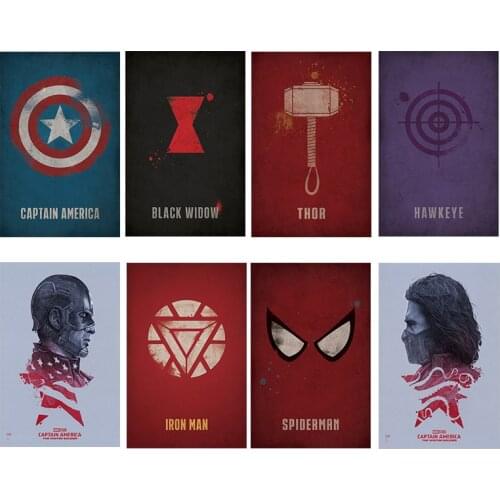 Marvel Champion Avengers Nursery Canvas Painting Superhero Movie Posters and Print Wall Poster Print Canvas Home Decor Gifts