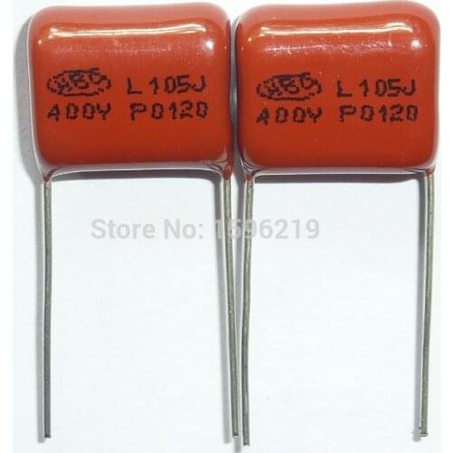 50pcs CBB capacitor 105 400V 105J 1uF 1000nF P15 CBB21 Metallized Polypropylene Film Capacitor