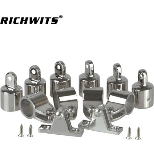 Stainless steel 316 yacht awning hardware 22mm top nut, jaw slide, marine mount deck hinge combination