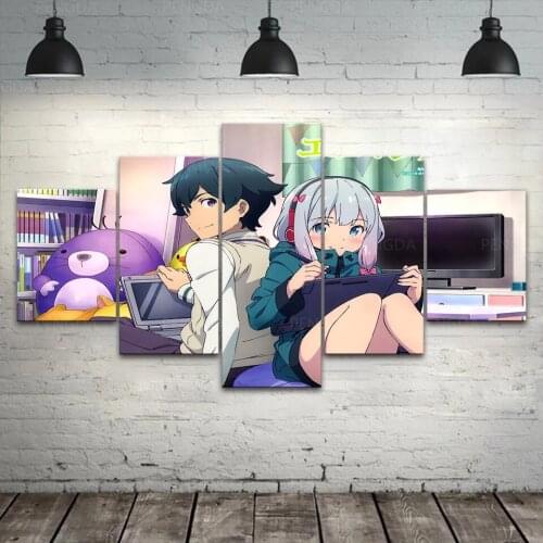 Modular Hd Prints 5 Pieces Pictures Paintings Japan Anime Home Decor Eromanga Sensei Canvas Poster Wall Artwork For Living Room