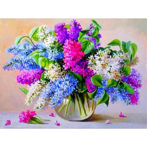 Flowers Artwork DIY Cross Stitch Embroidery 11CT Kits Needlework Craft Set Printed Canvas Cotton Thread Home Dropshipping