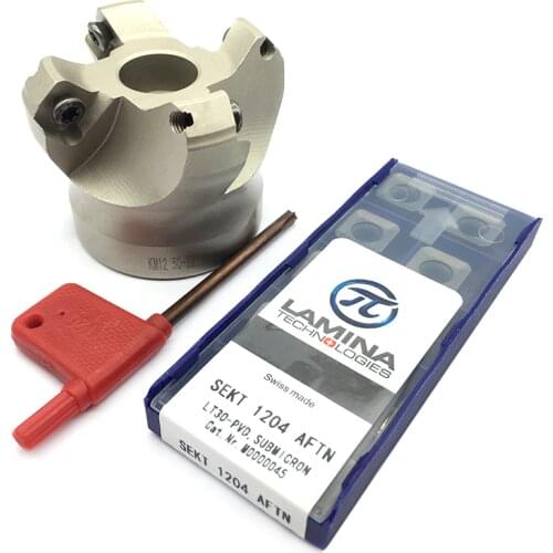 SEKT1204 AFTN LT30 10PCS Carbide Inserts + KM12 50-22 1PC Milling Cutter CNC Turning Tool Lathe Cutter Tools Cutting Tool Set