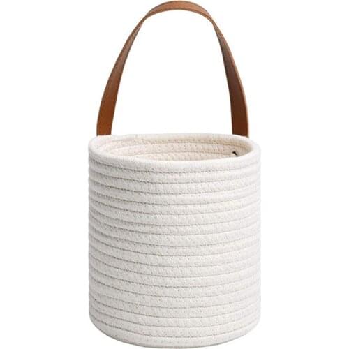 Imitation Rattan Wall Hanging Baskets Plant Chlorophytum White Pure Handmade Artificial Flower Belt Single Rope Planter Baskets