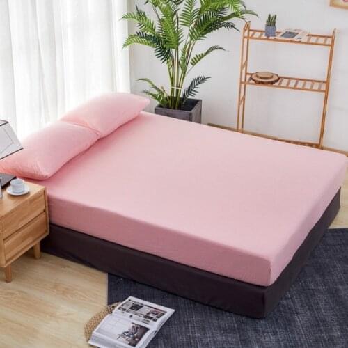 Fitted Sheet 90x190cm/160x200cm/180x200cm Bed covers Single Double bed Solid Color mattress covers Customizable bedspread