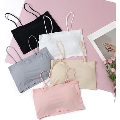 Invisible Bra Womens Tube Top Streetwear Crop Top Female Seamless Underwear Bralette Strapless Top Sexy Lingerie Bandeau Top