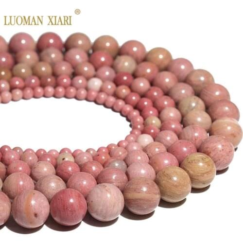 Strand 15'' Wholesale Natural Rhodochrosite Red Stone Beads For Jewelry Making Pink beads DIY Bracelet 4mm 6mm 8mm 10mm 12mm