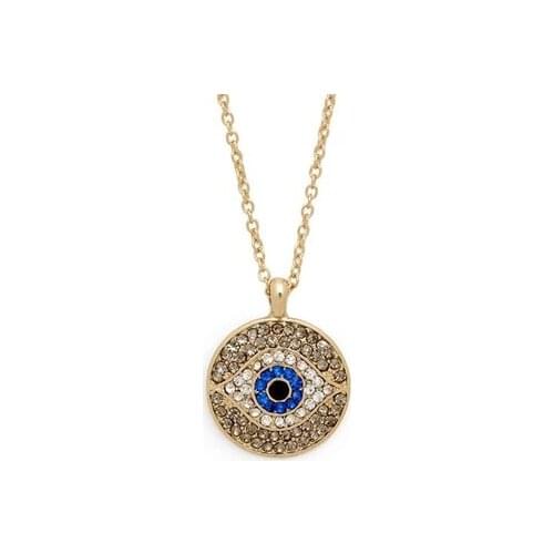 New Fashion Evil Eye Necklace Full Crystal Blue Eye Pendant Necklace For Women Girl Trendy Jewelry Wholesale