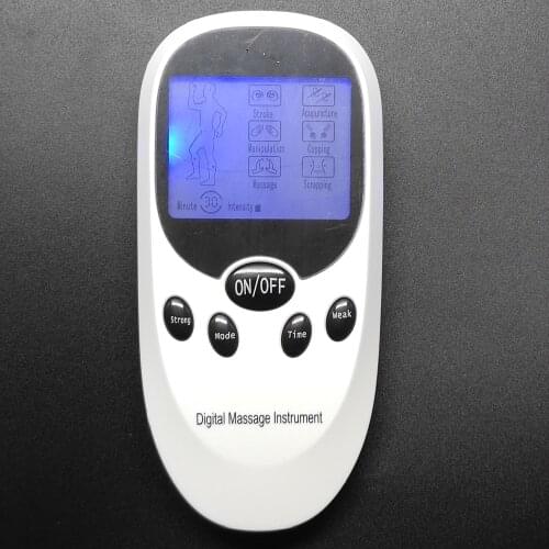 2019 New Good quality Dual Outputs Body Slimming Electric Pulse Muscle Relax Fat Burner Massager (White)