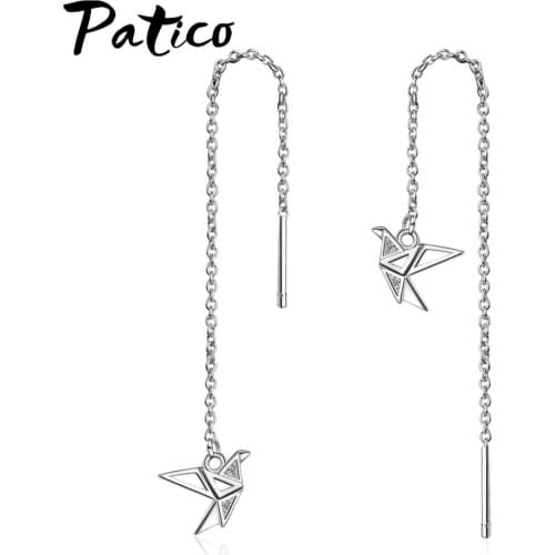 New Korean Trend 925 Sterling Silver Animal Shaped Drop Earrings For Women Eardrop Piercing Earings Long Tassel Jewelry