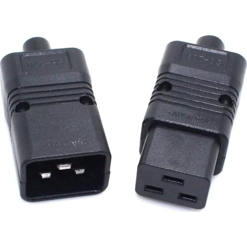 PDU/UPS Socket Standard IEC320 C19 C20 16A 250V AC Electrical Power Cable Cord Connector Removable plug Female Male Plug Adapter