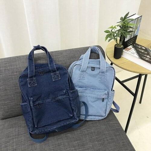 Casual Female Backpack Denim School Backpack High Quality College Teen Girl School bags Women Student Backpack