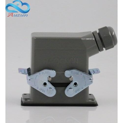 Rectangular H10B - HE - 010-1 heavy connectors 10 aviation plug for double side buckle 16 a500v screw feet
