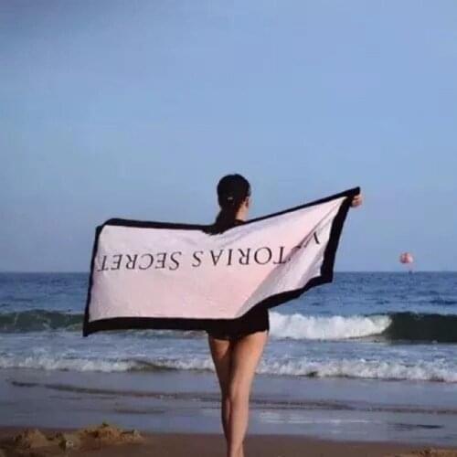 Pink Swimming Towel European and American Microfiber Rectangular Beach Towel Digital Printing Bath Towels