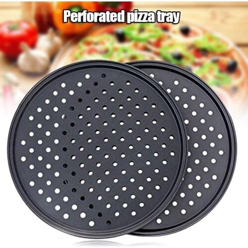 Pizza Pan Non-Stick Coating Carbon Steel Crisper Portable Tool for Home Kitchen Home Accessories