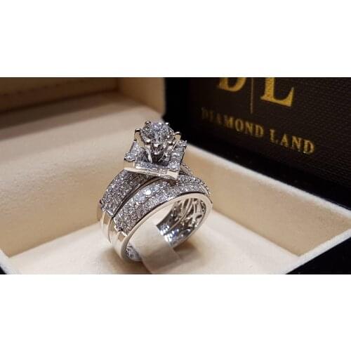 Creative twisted AAA CZ Wedding rings set for women Big Square Zircon Crystal Engagement party jewelry gift for friends