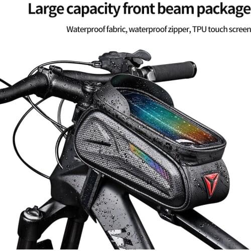 6-7 Inch Bicycle Bag Touch Screen Mobile Phone Riding bag Waterproof Frame Front Top Tube Mobile Phone Bag bicycle Accessories