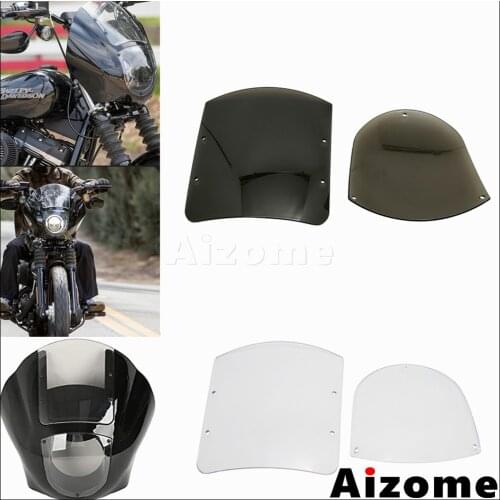 Motocycle Smoke/Clear Windshield Windscreen Replaceable Quarter Fairing Wind Screen For Harley Dyna Sportster XL 883 XL 1200 FXR