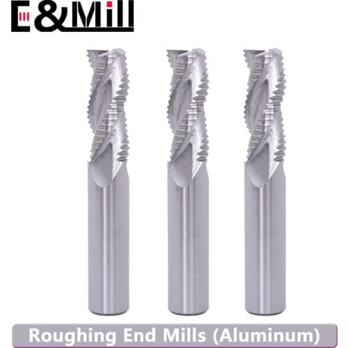 Tungsten steel milling cutter 3 Flute aluminum rough milling cutter rough leather roughing wave edge corrugated knife corn HRC55