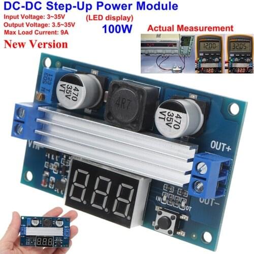 High Power 100W Adjustable Output 3.5 ~ 35V Boost Step up Adjustable Converter Durable Digital Amplifier Board