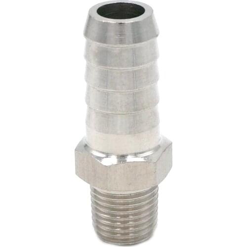 Hose Barb I/D 14mm x 1/4" BSPT Male Thread 304 Stainless steel coupler Splicer Connector fitting for Fuel Gas Water
