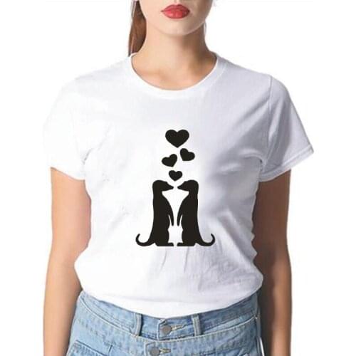 Kawaii Meerkat Animal Zoo Love Heart T Shirt Women Tops Cute Meerkats Tee Shirt Femme Summer Short Sleeve Casual Camiseta Mujer