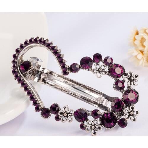 Korean Fashion Rhinestones Hair Pins For Women Girls Crystal Silver Color Barrette Hair Jewelry Accessories