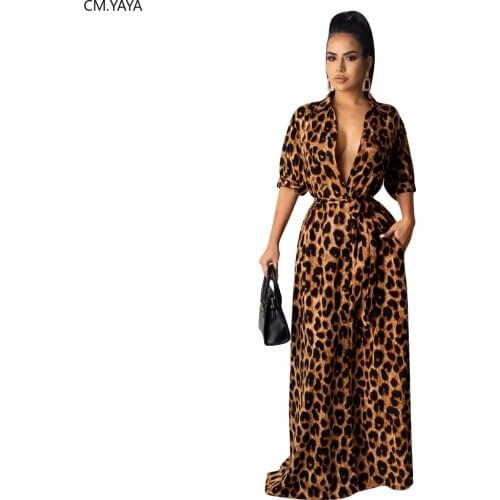 Women Winter Fall Long Maxi Dress Half Sleeve Sashes Leopard Print Sexy Club Night Party Street Bandage Bodycon Dresses 3893